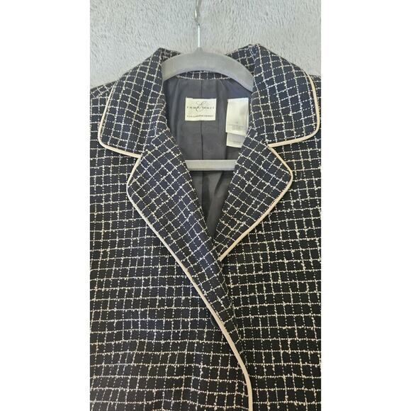 Vintage Emma James Liz Claiborne Black And Tan 3 Button Blazer Womens Size 12 - Picture 7 of 9